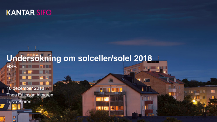 Undersökning om solceller/solel hos boende i bostadsrättsföreningar