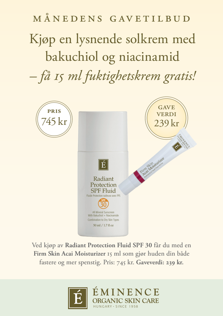 Kjøp en lysnende solkrem med bakuchiol og niacinamid – få 15 ml fuktighetskrem gratis!