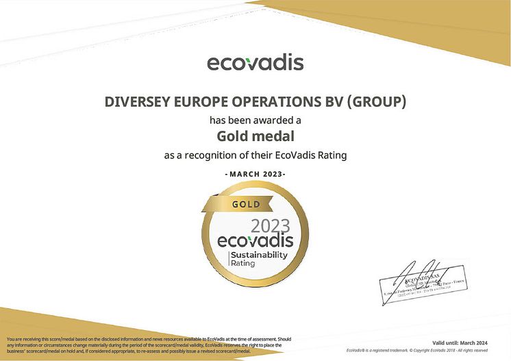 DIVERSEY_EUROPE_OPERATIONS_BV_(GROUP)_EcoVadis_Rating_Certificate