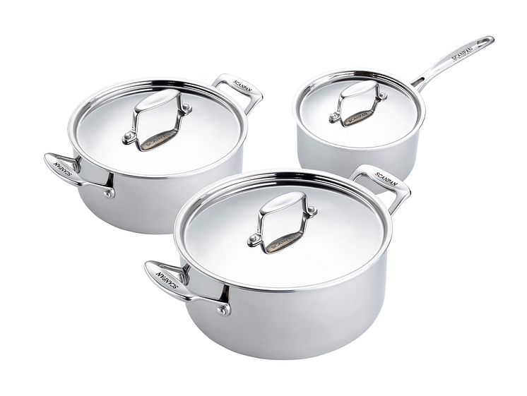 Scanpan - Grytset 3-del: kastrull 2,0 L, gryta 3,7 L & 5,2 L