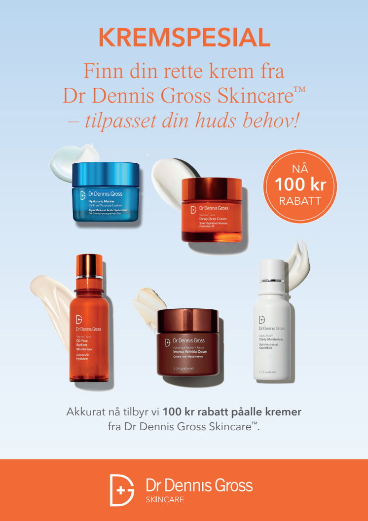 KREMSPESIAL Finn din rette krem fra Dr Dennis Gross Skincare™ – tilpasset din huds behov!