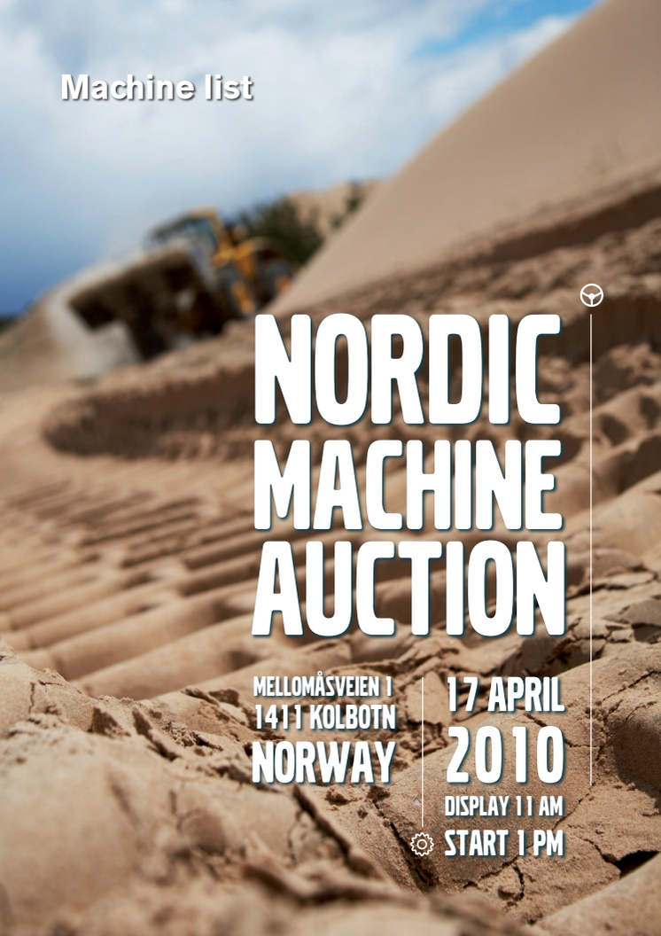 Maskinauktion - Nordic Machine Auction i Norge den 17 april