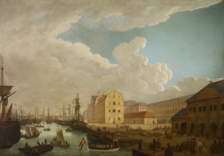 Jes Bundsen_ Københavns havn ved Toldboden, 1805. Original på Schleswig-Holsteinische Landesbibliothek, Kiel_.jpg