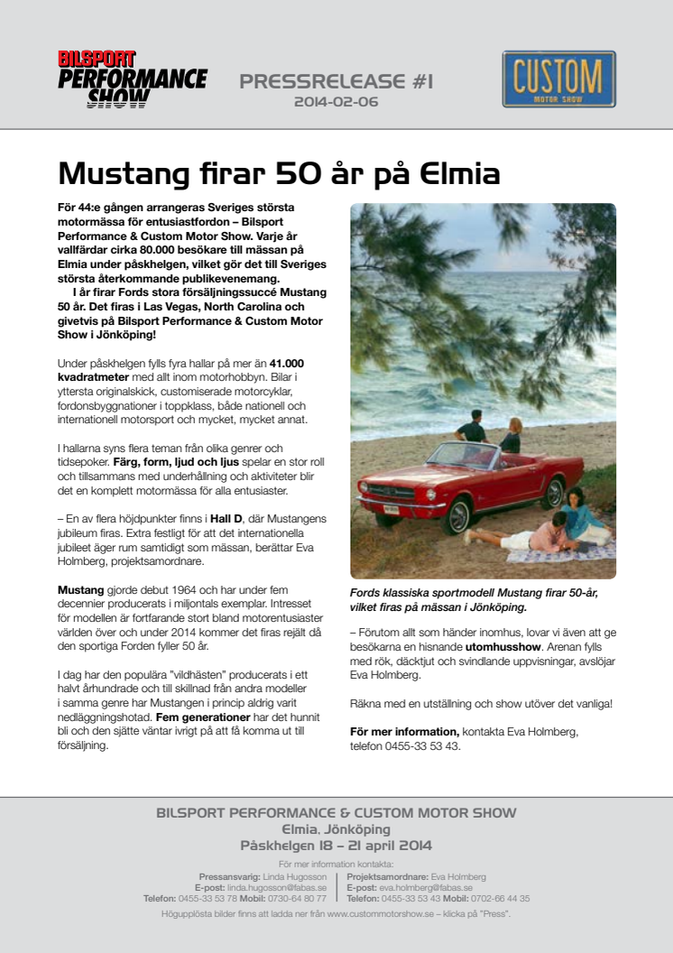 Mustang firar 50 år på Elmia