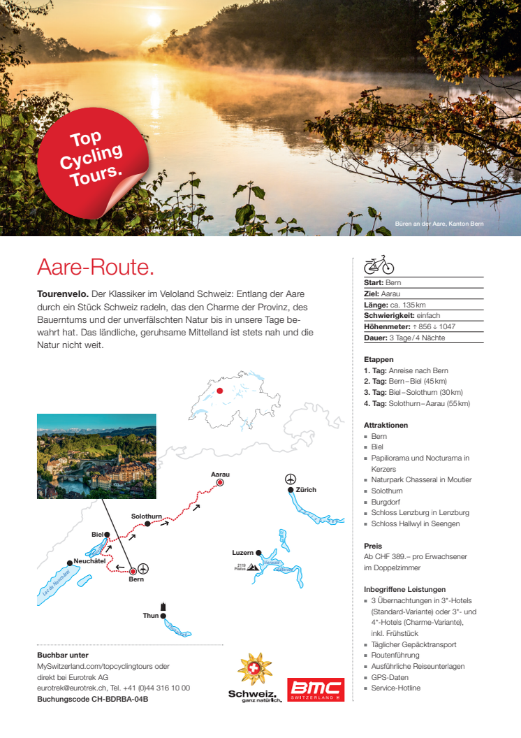 Fact Sheet Top Cycling Tour Aare