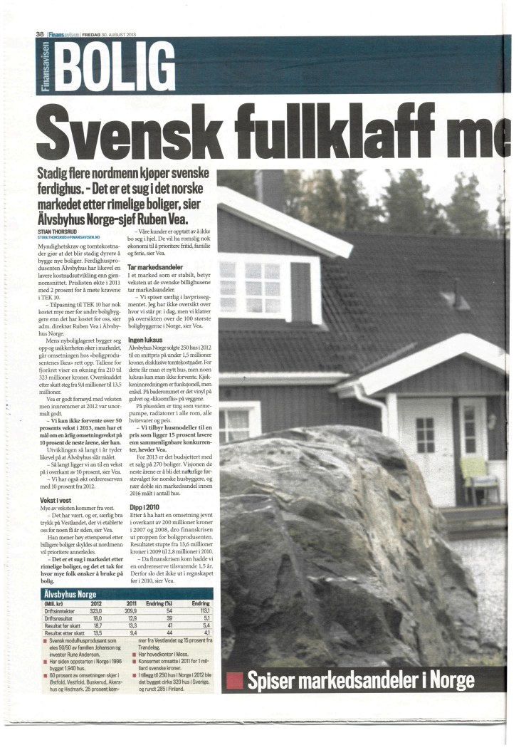 Svensk fullklaffer med billighus