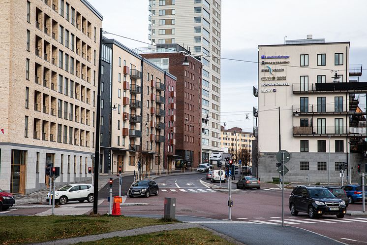 Haninge stadskärna, vy mot Nynäsvägen