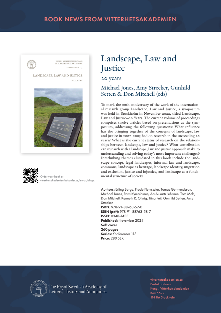Book news Landscape, law and justice
