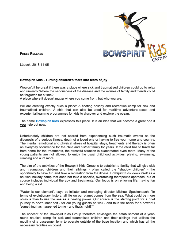 Bowspirit Kids - Turning children's tears into tears of joy
