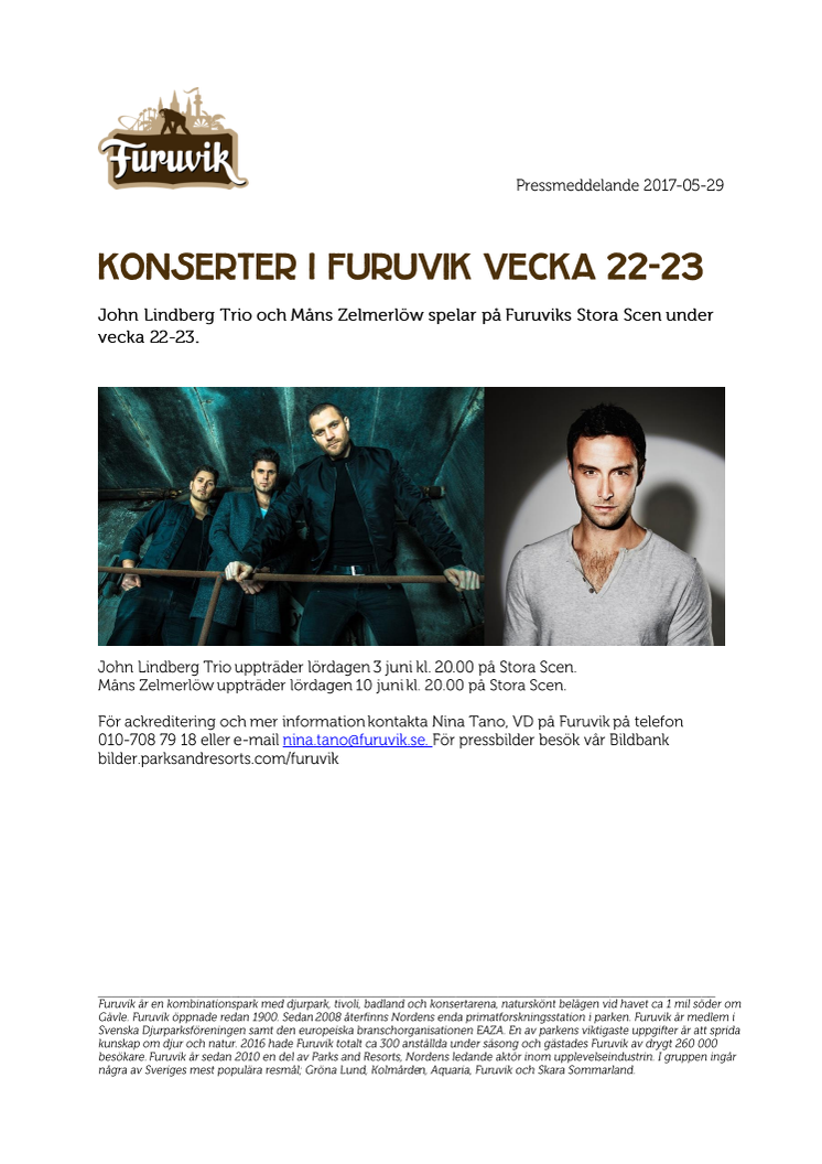Veckans konserter i Furuvik V. 22-23