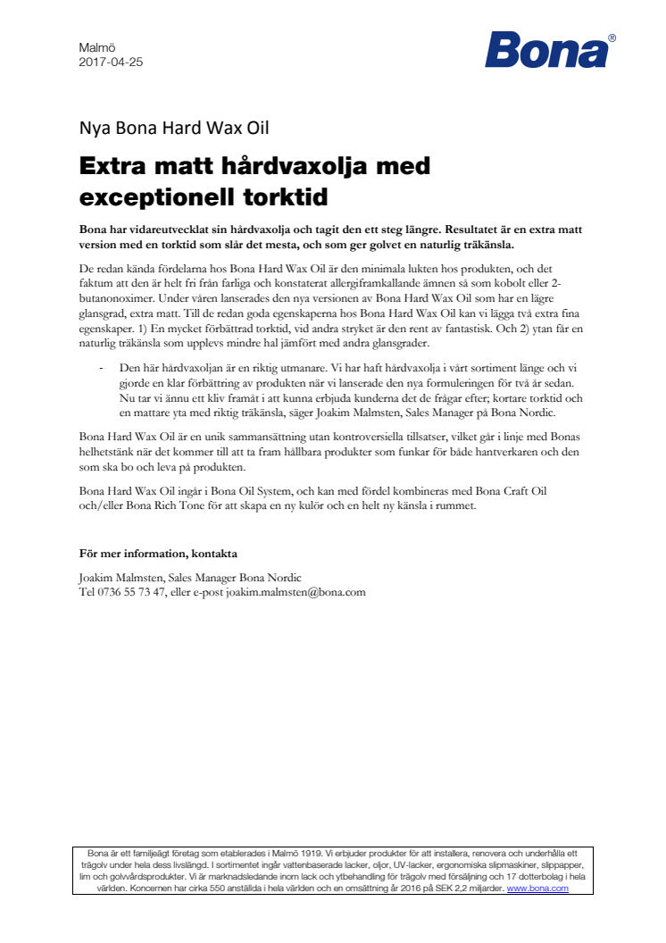 Extra matt hårdvaxolja med exceptionell torktid