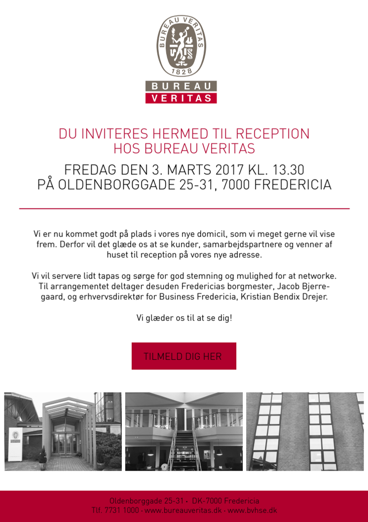 Reception hos Bureau Veritas - besøg vores flotte nye kompetencecenter