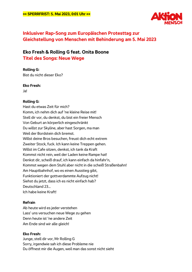 Aktion Mensch_Songtext_Neue Wege_Eko Fresh und Rolling G_mit Sperrfrist.pdf