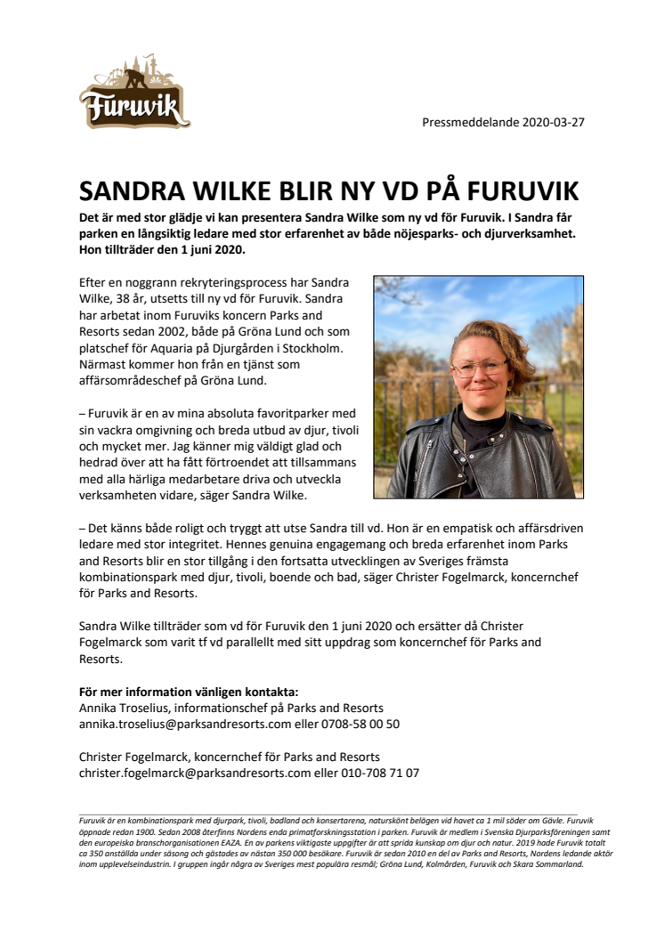 Sandra Wilke blir ny vd på Furuvik