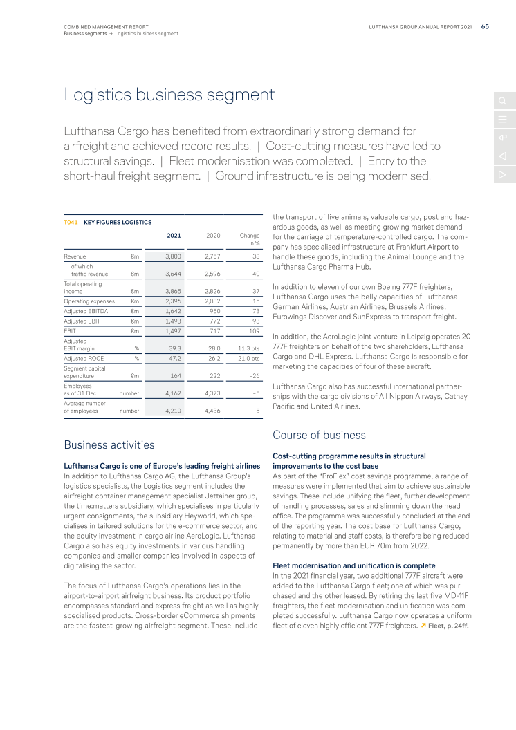 LCAG Extract Annual Report Deutsche Lufthansa 2021