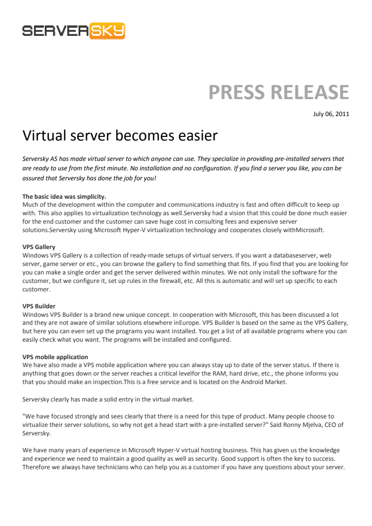 Windows virtual server becomes easier