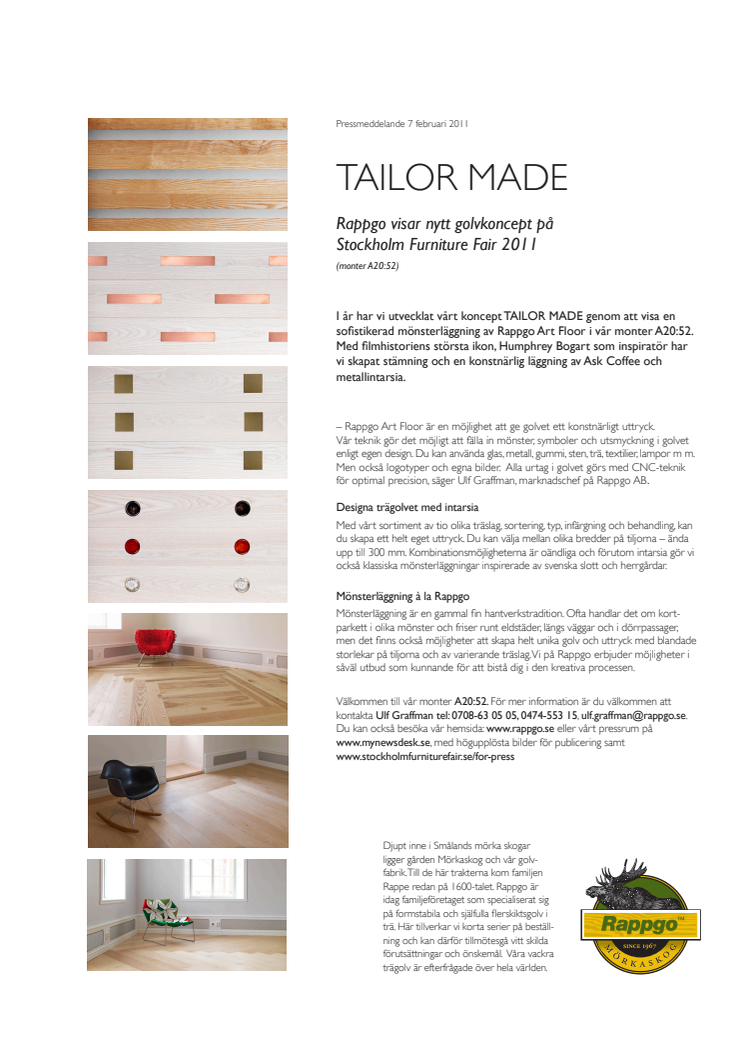 TAILOR MADE – Rappgo visar nytt golvkoncept på Stockholm Furniture Fair