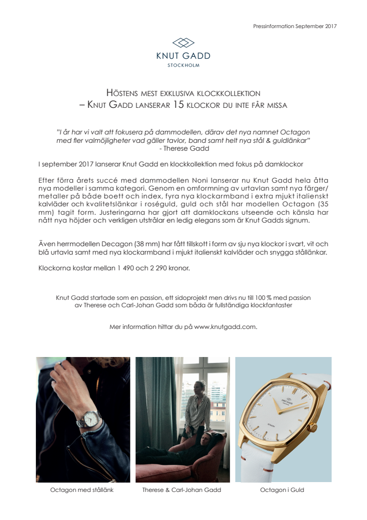 Knut Gadd lanserar klockkollektionen du inte får missa
