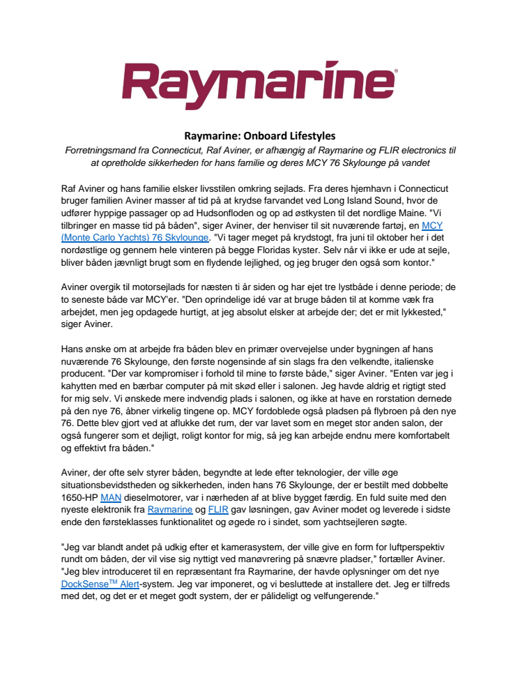 Raymarine: Onboard Lifestyles