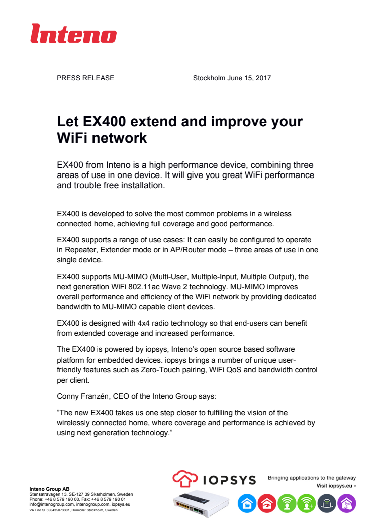 Let EX400 extend and improve your WiFi network