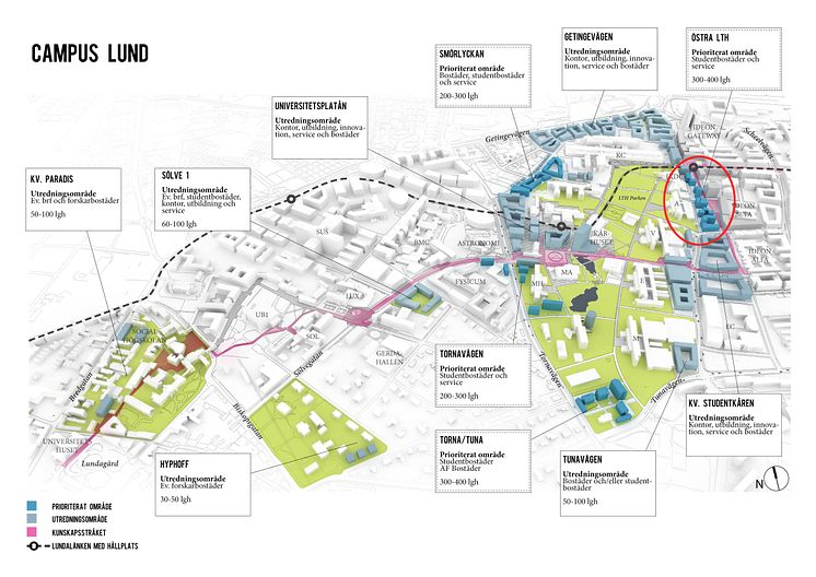 Placering studentbostäder Röda Stråket, Lund