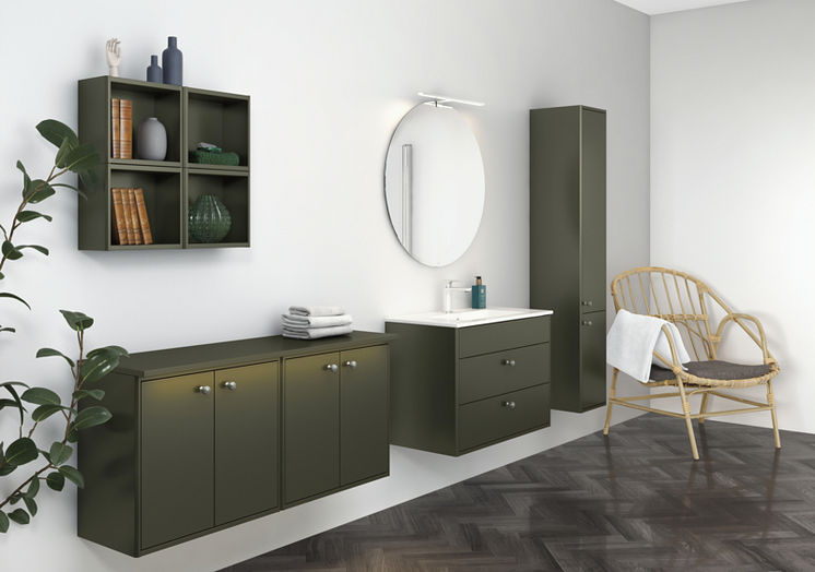 Bathroom furniture Graphic in new green colour. News September 2018 