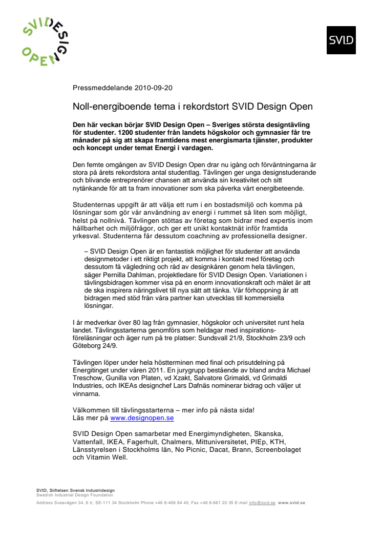 Noll-energiboende tema i rekordstort SVID Design Open 