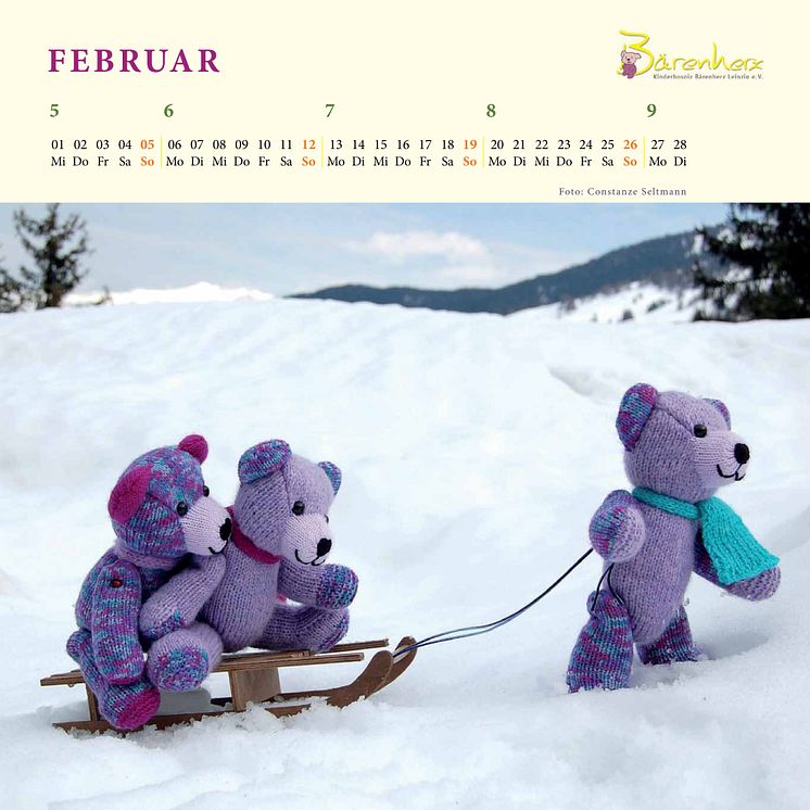 Mit Bärenherz durchs Jahr -  Der neue Bärenherz-Kalender ist da