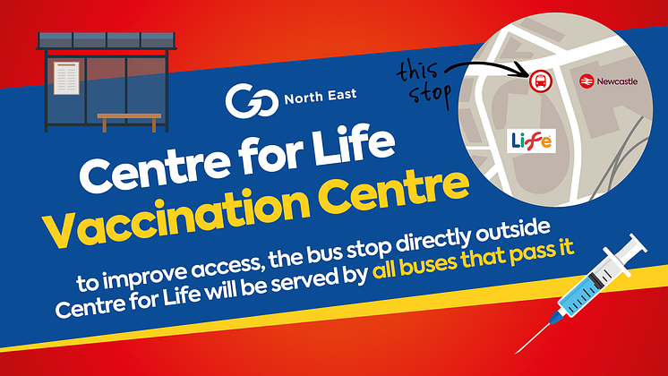 New dedicated bus stop improves access to the vaccination centre at Centre for Life