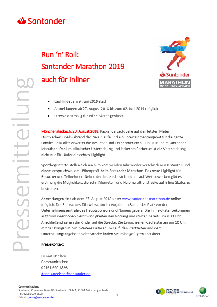 Run ‘n‘ Roll:  Santander Marathon 2019 auch für Inliner