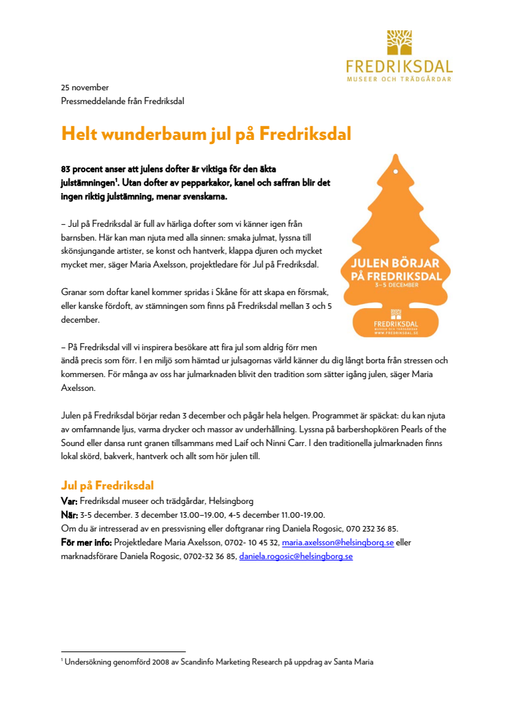 Helt wunderbaum jul på Fredriksdal