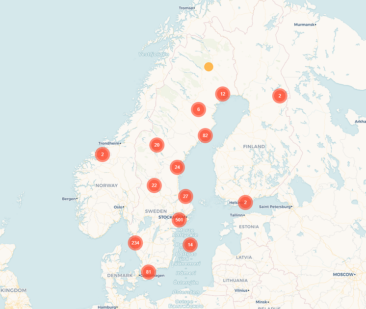 Karta över berättelser 24 oktober