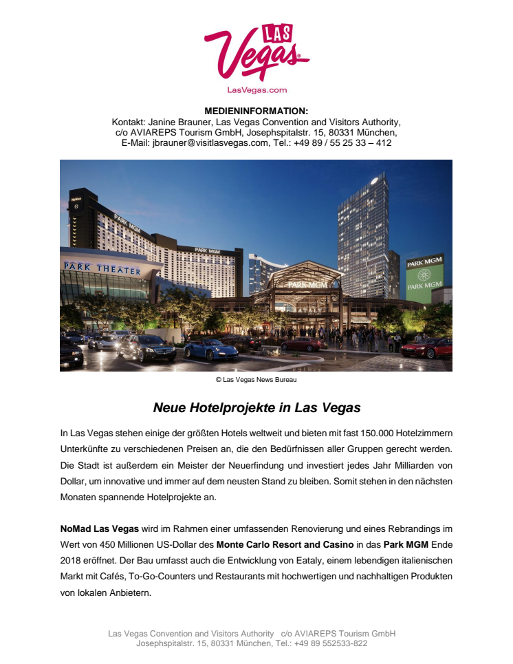 Neue Hotelprojekte in Las Vegas