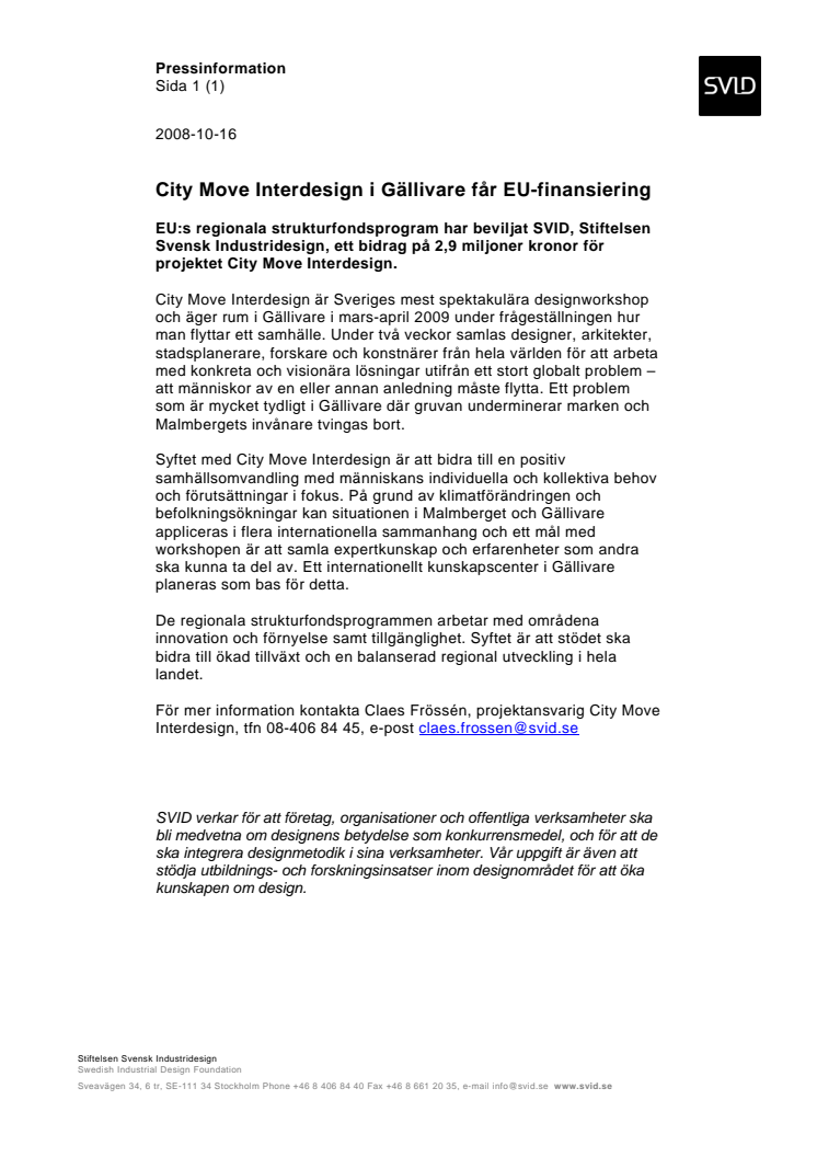 City Move Interdesign i Gällivare får EU-finansiering