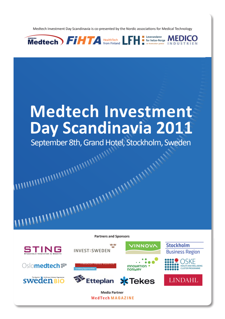 Utställande företag Medtech Investment Day Scandinavia, 8 september 2011