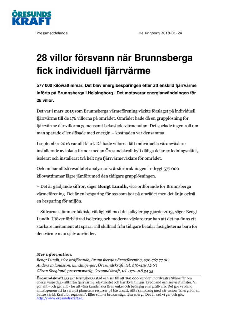 28 villor försvann när Brunnsberga fick individuell fjärrvärme