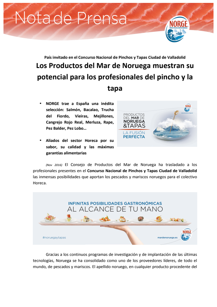 Los Productos del Mar de Noruega muestran su potencial para los profesionales del pincho y la tapa