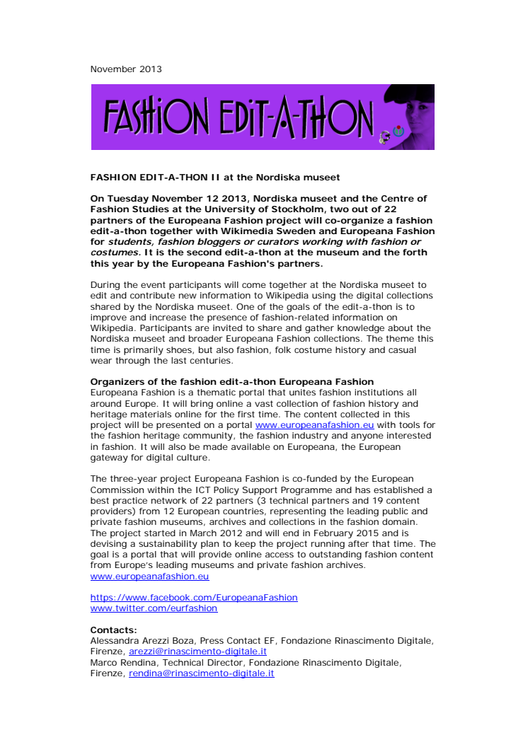 Fashion edit-a-thon at Nordiska museet 2013-11-12
