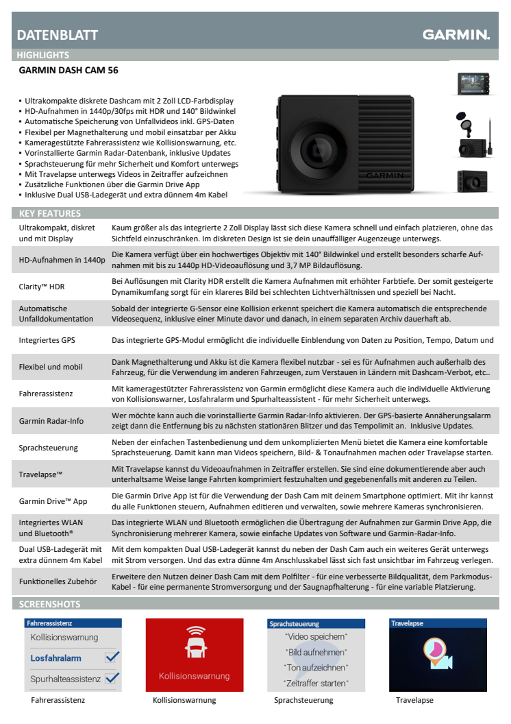 Datenblatt Dash Cam 56