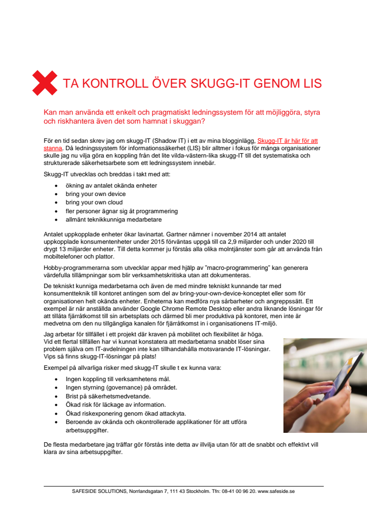 Ta kontroll över skugg-IT genom LIS