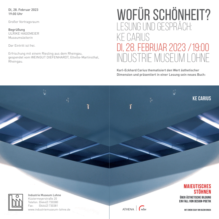 „Wofür Schönheit?“ | Lesung und Gespräch mit Prof. Karl-Eckhard Carius