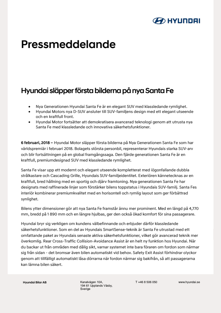 Hyundai släpper första bilderna på nya Santa Fe