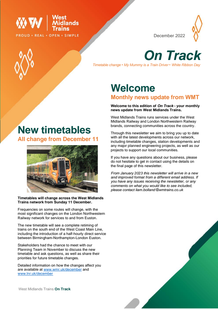 On Track - Stakeholder Newsletter - December 2022