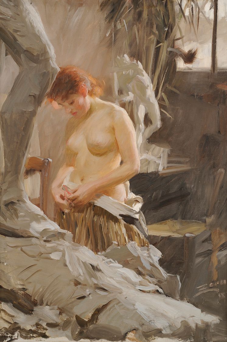 Anders Zorn, I Wikströms ateljé, 1889, olja på duk, 82 x 60 cm.