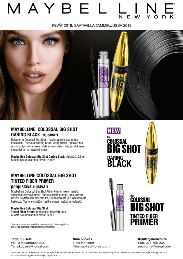 Maybelline Big Shot -maskara, Daring Black