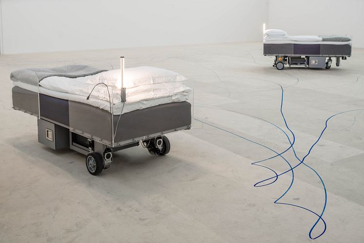 Carsten Höller, Two Roaming Beds (Grey), 2015 