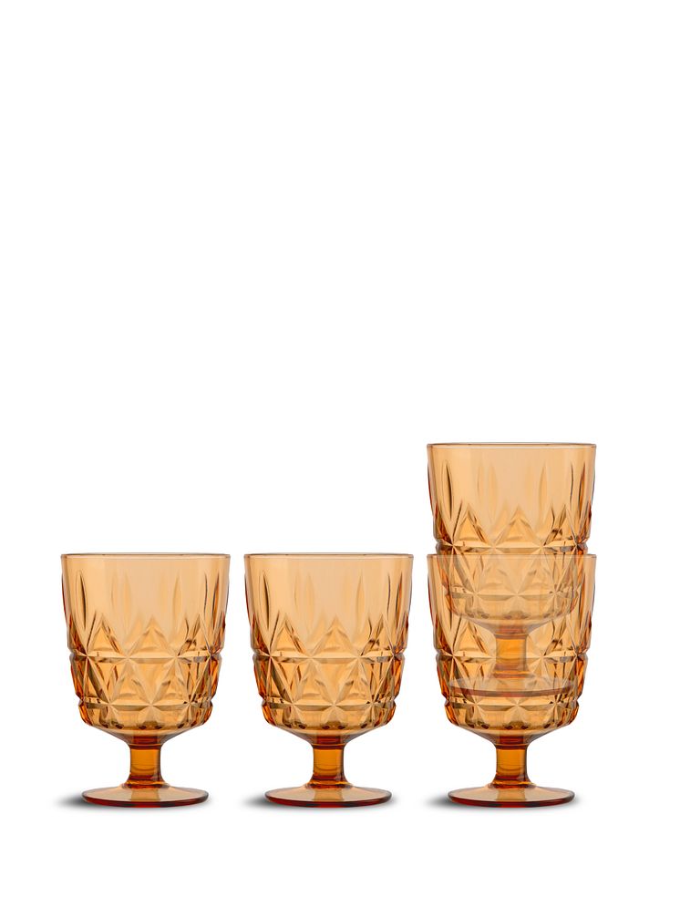 Sagaform SS25 - Picnic Juni glass, 4-pcs Amber