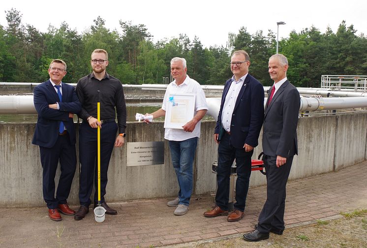 Veolia Kläranlage Königsbrück_Ehrung 1. Klärwärter Ralf Messerschmidt_Foto Jirka Hofmann