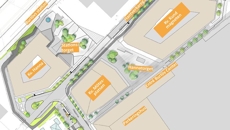 Vi Bygger Burlöv planerna för Hantverkaregatan mot badet