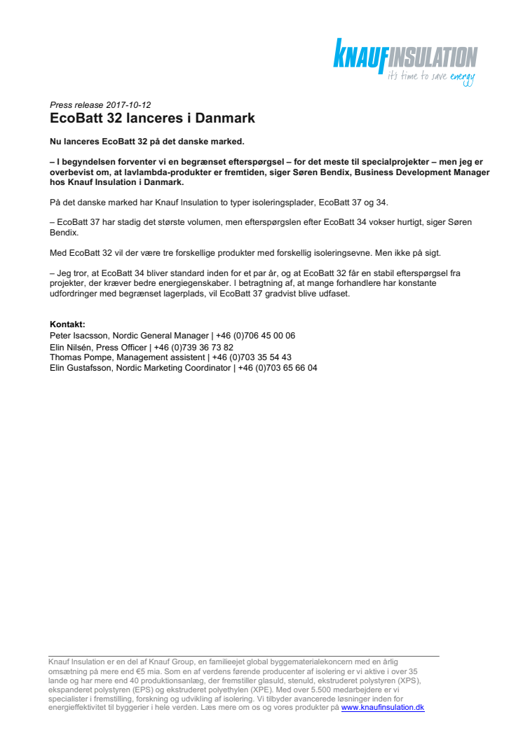 EcoBatt 32 lanceres i Danmark 